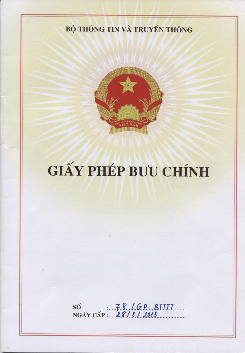 giấy phép bưu chính 1